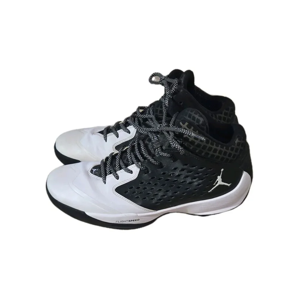 Jordan Rising High Black and White Mid-Top Sneaker 768931-025 Men's 8.5
